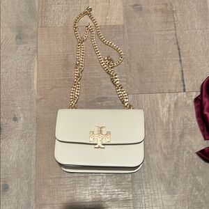 Tory Burch Cream Crossbody Bag with Gold Chain